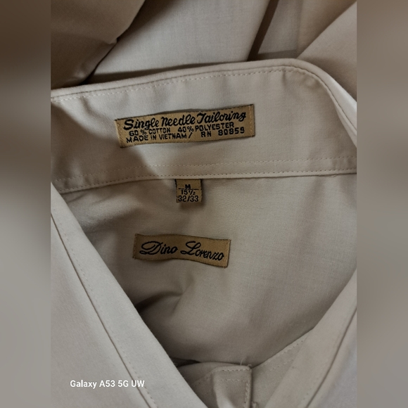 Dino Lorenzo M 15.5 32/33 Single Needle Tailoring Long Sleeve Button Down - Picture 4 of 5